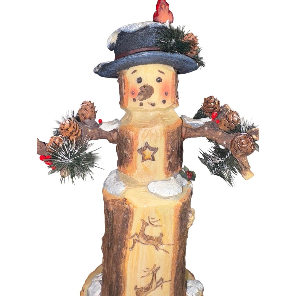 Roman, Inc.‎ Rustic Wooden Snowman Music Box "Walking In A Winter Wonderland" - Picture 8 of 16